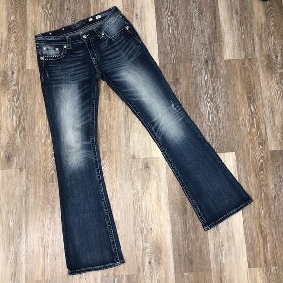 Miss Me Signature Boot Cross Pocket Jeans JP75507 EUC - Picture 1 of 12
